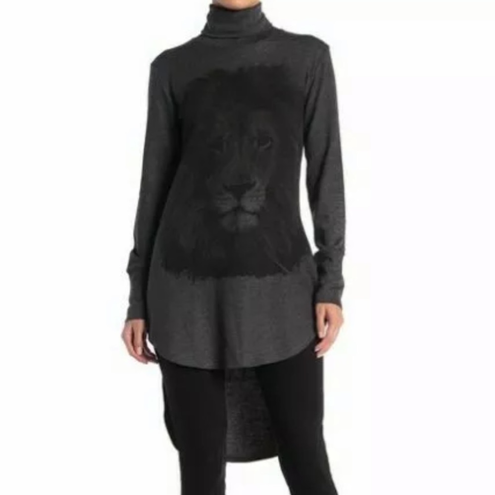 Go Couture Large Turtleneck Charcoal Lion Man